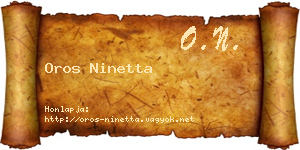Oros Ninetta névjegykártya